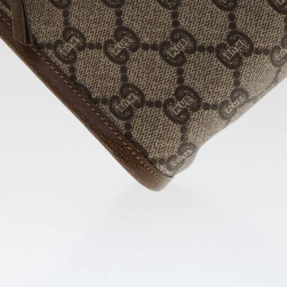 GUCCI PLUS GG Canvas Clutch Bag PVC Leather Beige Auth 50530 - Picture 14 of 16